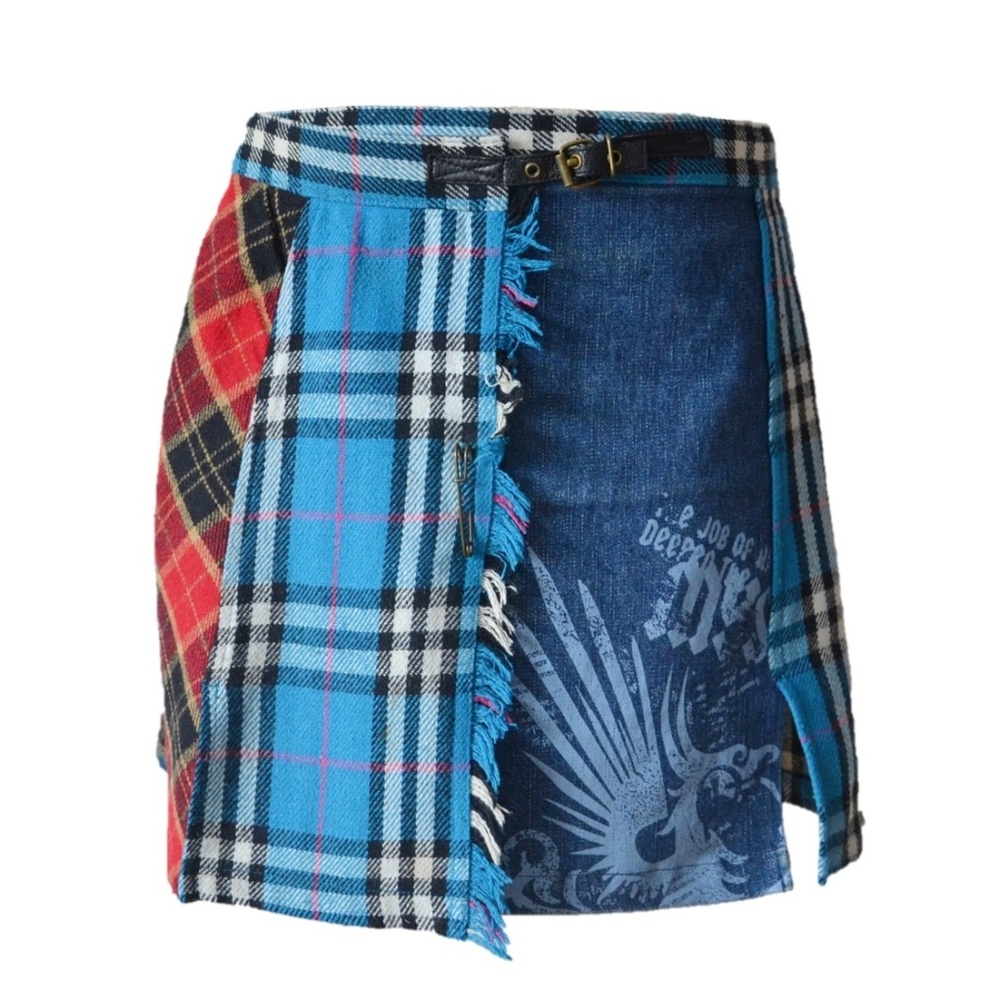 Sela Queen Patchwork Scottish Plaid Kilt Skirt